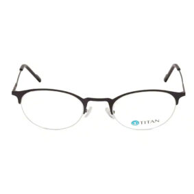 TITAN Black Semi rimmed Unisex Eyeglasses (TA0070UHM03MBKV|50)